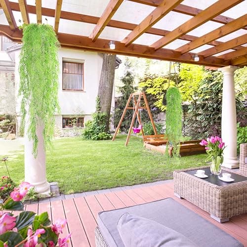 Artificial Pine Garland Hanging Plants 4pcs Faux Fake Hanging Pine Garlands Plant UV Resistant Plastic Plant Wall, Indoor, Outdoor Christmas Decorations thumbnail 7