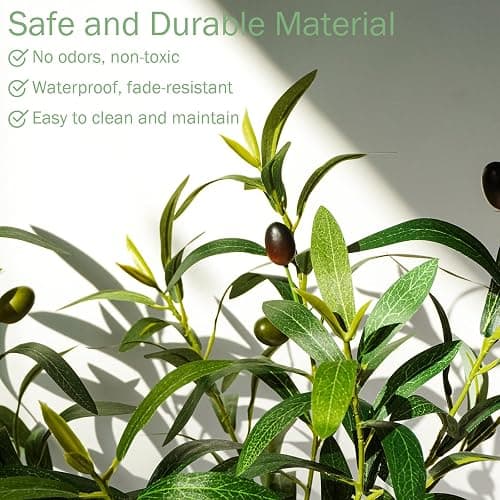 Caxchiling Artificial Olive Tree 2FT, Faux Potted Tree Indoor | Small Olive Tree with Lifelike Leaves and Fruits, Ideal for Tabletop, Desk, Shelf, Office, Kitchen and Living Room Decor thumbnail 5