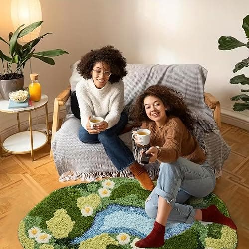Sisher Moss Bath Mat,Cute Green Bathroom Rug Thick Bathroom Rugs Runner Rug Long Absorbent Non Slip Microfiber Rugs for Shower Floor, Sink, Bedroom, Home Accessories Decor, Moss Green 31"×21" thumbnail 7
