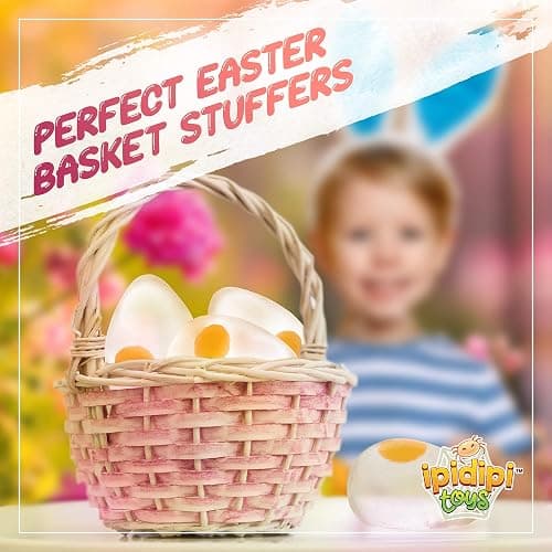 IPIDIPI TOYS Super Solid Squishy Eggs Stress Balls – Clear Egg Yolk Fun Squeeze, Yolk Balls for Kids - Birthday Party Favors, Classroom Prizes, Goodie Bags Stuffers for Kids – Super Solid, Pack of 4 thumbnail 2