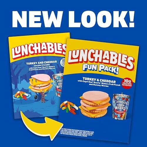 Lunchables Turkey & Cheddar with Capri Sun Roarin' Waters Fruit Punch and Gummy Worms Fun Pack, 3.2 oz & 6 fl oz Package thumbnail 4