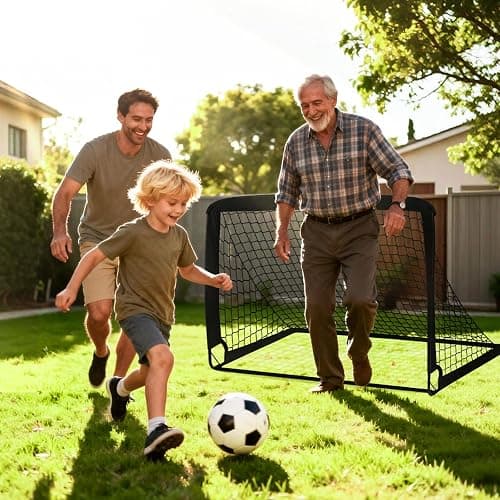 Kids Soccer Goals for Backyard Set - 2 Pack of 4' x 3' Portable Pop Up Soccer Nets, Training Equipment with Soccer Ball, Soccer Set for Kids Toddler and Youth Outdoor Games, Sports, Gifts thumbnail 7