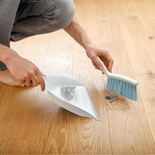 NBGYTECH Mini Broom and Dustpan Set Small Dust pan & Brush Set Portable Cleaning Tools for Home Office RV Camping Learning (Blue) thumbnail 2