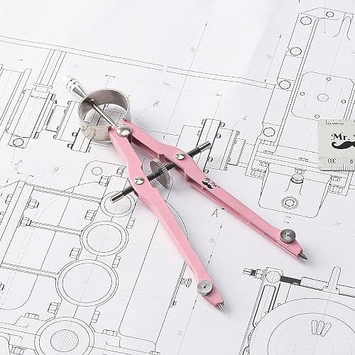 Mr. Pen- Professional Compass for Geometry, Pink, Extra Leads, Metal Compass, Compass, Compass Drawing Tool, Drawing Compass, Drafting Compass, Compass for Students, Compass for Woodworking thumbnail 9