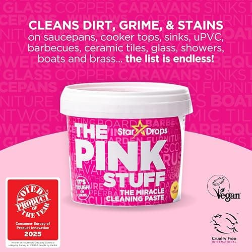 Stardrops – The Pink Stuff Ultimate Cleaning Pack – Miracle Cleaning Paste, Multi-Purpose Spray & Bathroom Foam – Cuts Grease, Removes Stains, Cleans Kitchens, Bathrooms, and More thumbnail 2