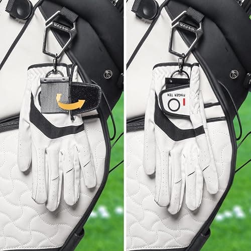 FINGER TEN Golf Glove Grabber Holder with 360° Metal Carabiner Clip 2 Pack, Universal Both Sides Grabber Keeper Strap Quick Storage Gloves, Lightweight Portable Easy Clip-On for Bags thumbnail 6