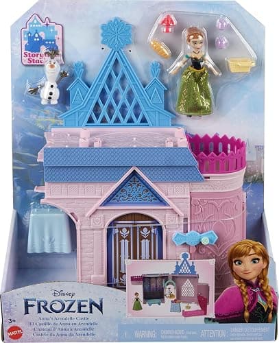 Mattel Disney Frozen Toys, Anna Doll House Stackable Castle with Small Doll, Olaf Figure & 7 Furniture & Accessories, Inspired by the Movie thumbnail 6