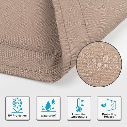 Sunnylaxx Balcony Privacy Screen Waterproof Windproof 0.9x2m Taupe. thumbnail 3