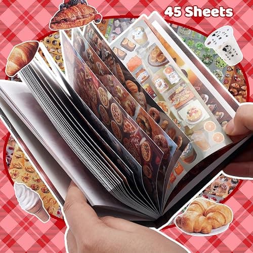Tmtains 30 Sheets Japanese Manga Style Sticker Book 1440Pcs Heisei Retro Romantic Memory Series Manga Books Style Korean Sticker Aesthetic Japanese Stickers Book for Adults Valentine Gifts (Nice Food) thumbnail 5