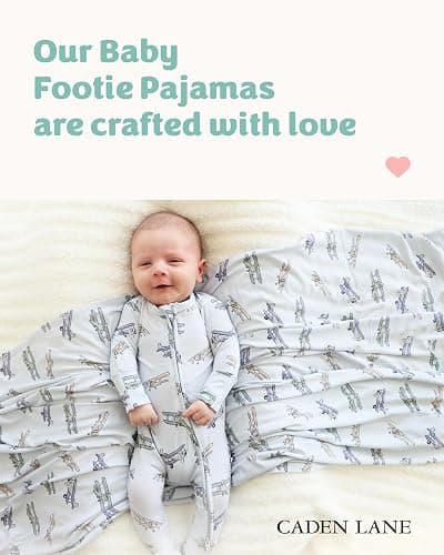 Caden Lane Zippered Baby Footie Pajamas, Soft Onesie Bodysuit with Feet & Double Zipper for Easy Diaper Change, Infant, and Toddler Footed One-Piece Jumpsuit, First Class, 3-6 Months - 3-6 Months - First Class thumbnail 2