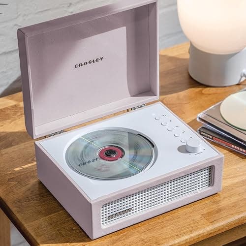 Crosley CR3517A-AM Voyager Retro Portable CD Player with Stereo Bluetooth Speakers and FM Radio, Amythest thumbnail 5