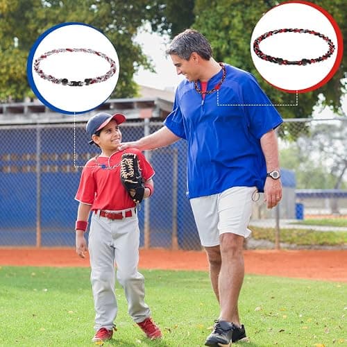 Junkin Baseball Necklaces Three Braided Rope Titanium Necklace for Team Gifts Boys Men Player Softball Fans Sports thumbnail 7