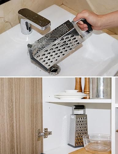 Kaishun Cheese Grater, Box Grater for Cheese Stainless steel Vegetable Slicer Food Shredder 4-sided Convenience for kitchen thumbnail 7