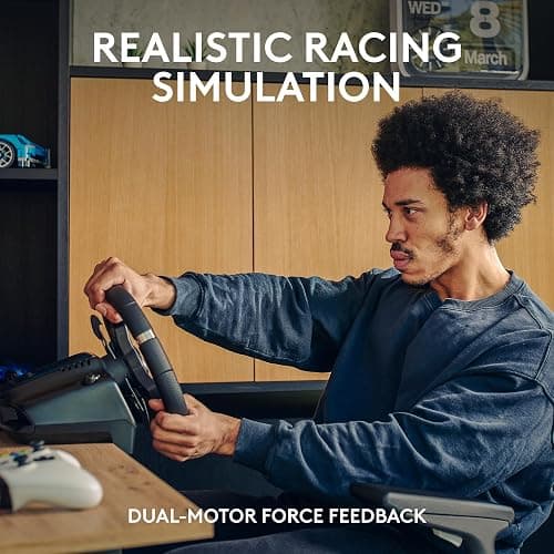 Logitech G920 Driving Force Racing Wheel and Pedals, Force Feedback + Logitech G Driving Force Shifter - Xbox Series X|S, Xbox One and PC, Mac - Black thumbnail 4