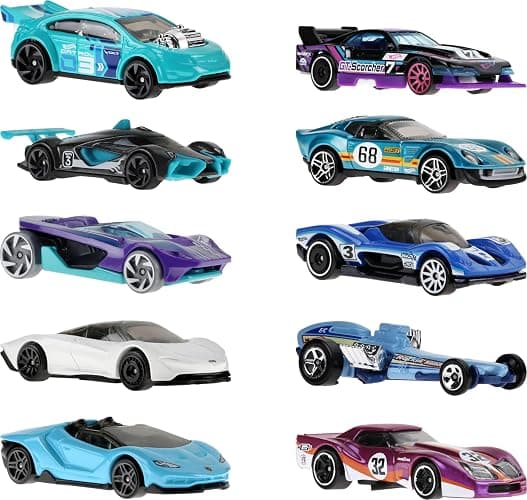 Hot Wheels 10-Pack of Toy Race Cars, Includes 1:64 Scale Corvette, Lamborghini, McLaren & Hot Wheels Originals (Amazon Exclusive) thumbnail 3