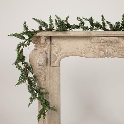 Creative Co-Op 84" L Faux Cedar Garland, Green thumbnail 5