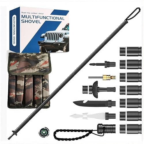 Sakerplus Collapsible Tactical Hiking Trekking Pole, Tactical Walking Stick, Survival Hiking Staff & Trekking Pole, Lightweight Aluminum Gear for Outdoor Adventures, Camping, Hunting - Image 1