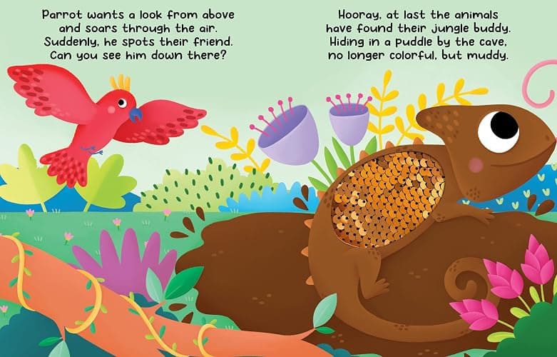 Chameleon's Colors - Children's Touch and Feel Storybook with 2-Way Sequins - Sensory Board Book thumbnail 7