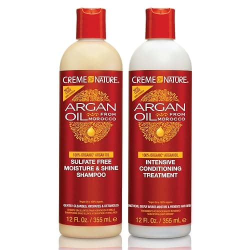 Creme of Nature Argan Oil from Morocco Sulfate-Free Moisture & Shine Shampoo & Conditioner, 2 Count - Image 1