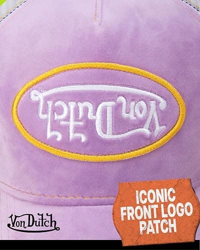 Von Dutch Unisex Velvet Trucker Hat, Curved Bill, Mesh Back, Snapback | Soft Texture Adds Standout Style and Attitude, Ventilated Panel Keeps It Lightweight, Structured Crown Holds Its Shape thumbnail 6