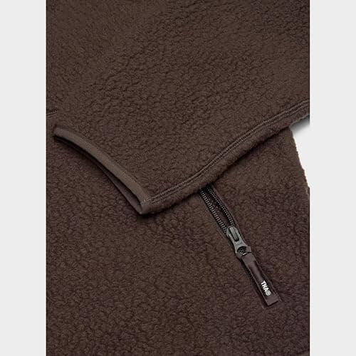 Keeliya Womens Fleece Sweatshirts Cropped Half Zip Fuzzy Warm Sherpa Pullover Varsity Jackets with Zipper Pockets thumbnail 5