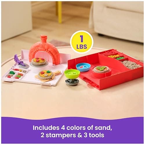 Kinetic Sand, SquishPizza Rising Pizza Oven Playset with 1lb Play Sand & 5 Tools, Play Food Arts & Crafts Kids Toys for Girls & Boys Ages 5 and up thumbnail 8