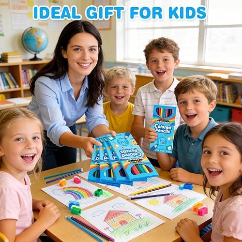 Jyusmile 432 Count Colored Pencils Bulk, Pre-sharpened Coloring Pencils for Kids, 36 Pack 12 Assorted Colors with Sharpener, Bulk School Supplies for Teachers, Classroom Prizes, Drawing Art Supplies thumbnail 7