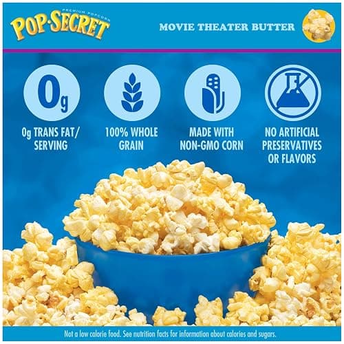 Pop Secret Microwave Popcorn, Movie Theater Butter Flavor, 1.75 Oz Snack Bags, (Pack of 12) thumbnail 2