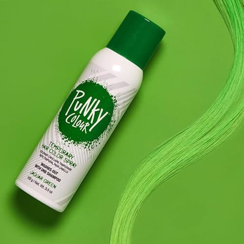 Punky Temporary Hair Color Spray – Jaguar Green, Instant Vivid Temporary Hair Dye for Women, Wash Out, Hair-Color Spray, 3.5 oz, 1 Pack thumbnail 5
