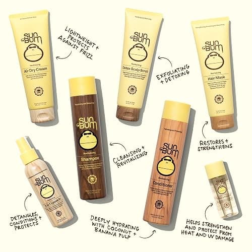 Sun Bum Revitalizing 3 in 1 Leave In Conditioner - Anti Frizz Detangler - Color Friendly with UV Protection - Enriched with Coconut Oil and Banana - 4 oz | Revitalizing, 3 in 1, Leave In Conditioner, Banana thumbnail 4