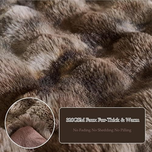 Luxury Shaggy Faux Fur Body Pillow,Fluffy Bed Pillow with Zipper Closure,Soft Decorative Plush Full Long Pillows,Fuzzy Hug Pillow for Living Room Side Sleeper & Pregnancy 20"x54" Tie-dye Coffee thumbnail 8