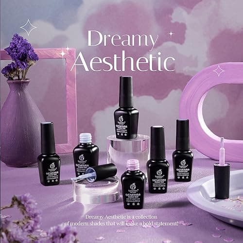 Beetles Gel Nail Polish Set - 6 Colors Purple Baby Blue Light Color Gel Nail Kit Lavender Violets Collection Soak Off UV LED Gel Manicure DIY Periwinkle Nail Polish Salon Gift for Women Girls thumbnail 3