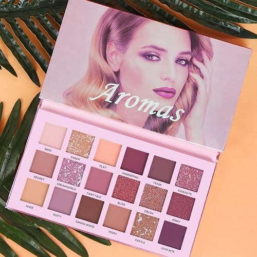UCANBE Professional 18 Colors Aromas Nude Eyeshadow Palette Long Lasting Multi Reflective Shimmer Matte Glitter Pressed Pearls Eye Shadow Makeup Pallet Kit - Aromas thumbnail 2