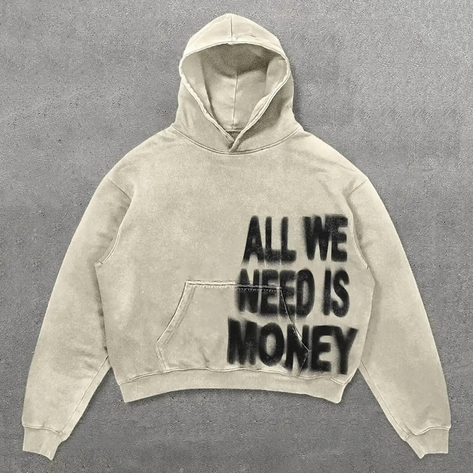 All Need Felpa Donna Con Cappuccio Giacca Con Stampa Letter Sweatshirt Punk Streetwear thumbnail 2