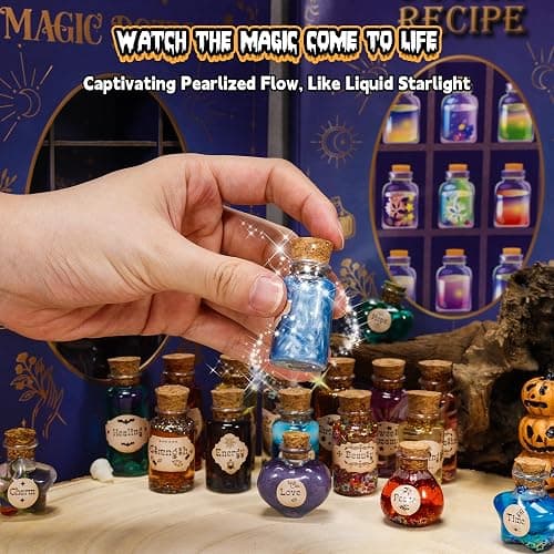 Sntieecr Magic Potion Kit for Kids, Kids Potion Making Kit with Magic Display Box, DIY 20 Mixed Wizard Potion Bottles, Potions Kit for Kid Gifts, Arts and Crafts for Kid Ages 6-8,8-10,10-12 Years thumbnail 3