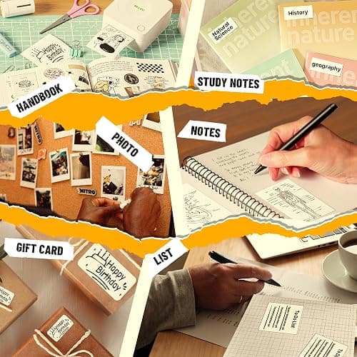 Nelko Sticker Printer, PM230 Print Pod Mini Bluetooth Portabel Sticker Maker with 3 Rolls Paper, Print Pods with Multiple Templates for Phone & Tablet, Smart AI APP，Valentine's Day Gifts, White thumbnail 8