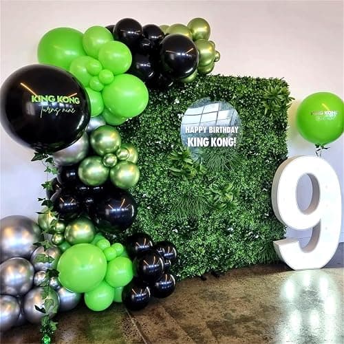 Green and Black Balloons, 35PCS Lime Green Black Silver Balloons, Gamer Latex Balloon for Boys Men Football Video Game On Level Favor Theme Jungle Theme Graduation Birthday Party Decorations Supplies - Black Green Silver - 12inch-35pcs thumbnail 2