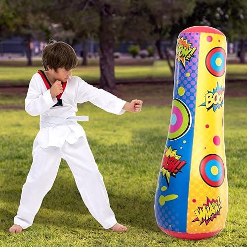 JOYIN Punching Bag for Kids, 47 Inches Kids Punching Bag with Bounce-Back Action, Double-Sided Inflatable Punching Bag(1 Pack) thumbnail 2