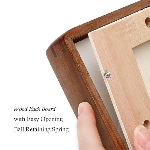 XKIILH 11x14 Picture Frames Walnut Solid Wood with Real Glass Vertical Horizontal Standing Display Photos 5x7/8x10 with Mat or 11x14 Without Mat Lovely Gift for Desk Tabletop Wall Mount H14 thumbnail 7