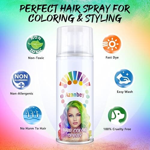 Blue Hair Spray,Temporary Hair Color Spray for Women Kids Men,Washable Hairspray,Colored Hair Spray,Color Hairspray for Halloween,Party,Cosplay,Christmas Day (01#Blue) thumbnail 5