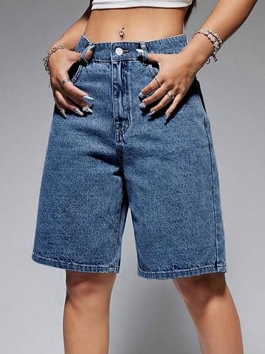 EMMIOL Women Jorts Baggy Jeans Jorts Outfits Mid-Low Waisted Denim Y2K Shorts Summer Hot Short Pants Streetwear thumbnail 4