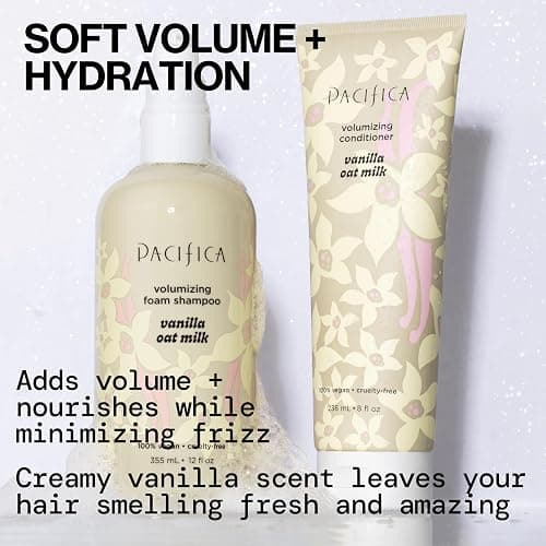 Pacifica Vanilla Oat Milk Hair Conditioner – Volumizer for Fine/Flat Hair, Weightless Oat Milk & Apple Extract for Bounce & Smoothness, Silicone Free Clean Beauty, Vegan Cruelty-Free thumbnail 3