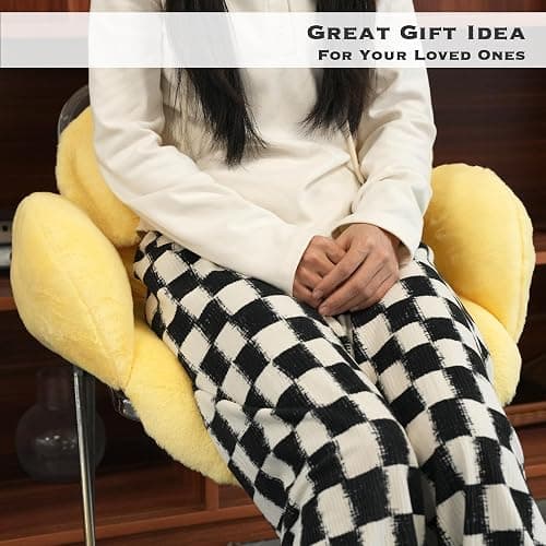 Juju Yellow Kawaii Cushion - Kawaii Room Decor - Seat Cushions for Office Chairs - Office Chair Cushions - Car Seat Cushion - Gaming Room Decor - Gaming Desk Accessories Floor Pillow (Yellow) thumbnail 6