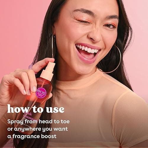 eos Cashmere Body Mist, Pink Champagne, Body Spray for Women, Hair Mist, Moisturizing, Hyaluronic Acid, Glycerin, Vegan, Cruelty-free, 6 fl oz thumbnail 4