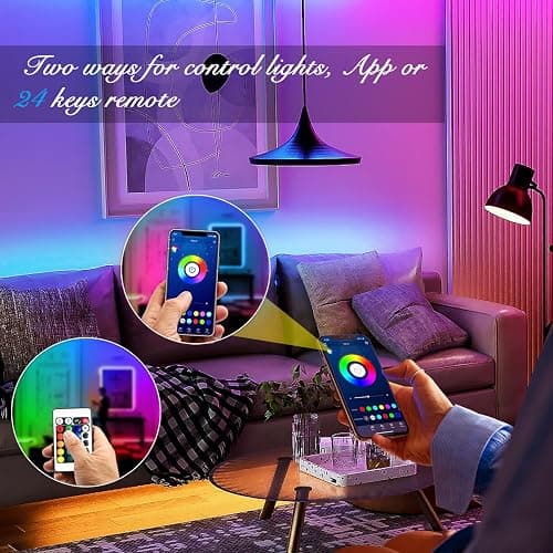 DAYBETTER Led Strip Lights Smart with App Control Remote, 5050 RGB for Bedroom, Music Sync Color Changing for Room Party 200 ft (4 Rolls of 50 ft) thumbnail 4
