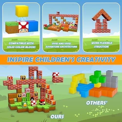 Magnetic Blocks - 200PCS Build 3D Magnet Building Toys World with Magnetic Tiles, STEM Kids Sensory Toys, Toy Magnet Building Set B-Day Gifts for Age 3 4 5 6-10 Year Old Boys Girls thumbnail 4