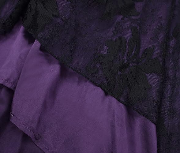 Women’s Vintage Steampunk Dress Spaghetti Strap Bandage Dresses Floral Lace High Low Dress Lolita Halloween Costumes thumbnail 2