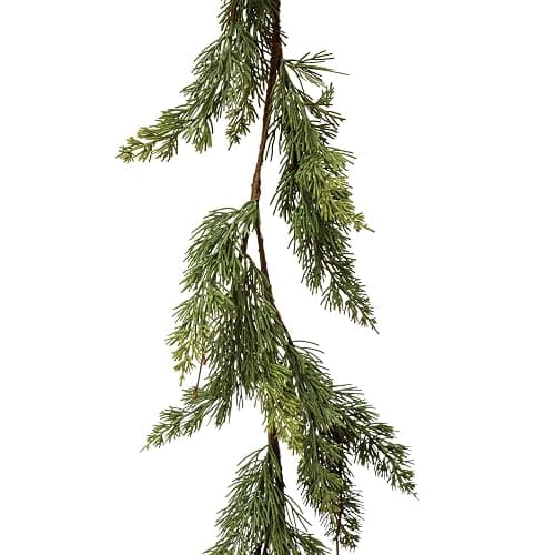 Creative Co-Op 84" L Faux Cedar Garland, Green thumbnail 3