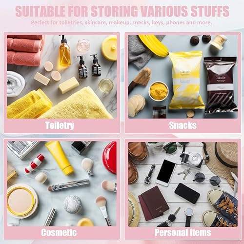 BuyCard 2 Pcs Soccer Gifts Makeup Bag with Chenille Letter Patch, Clear Cosmetic Pouch PVC Organizer Purse, Waterproof Travel Bag, Portable Toiletry Storage Bag for Her Girls Friends Women thumbnail 5