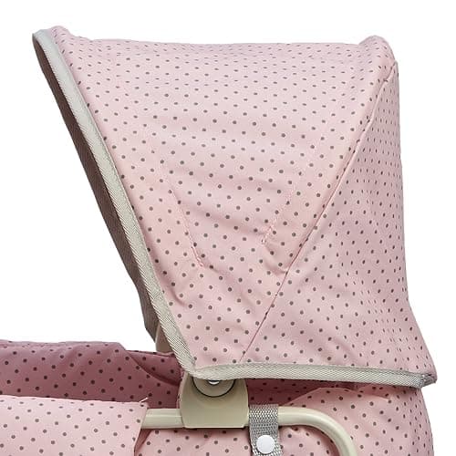 Olivia's Little World Buggy-Style Baby Doll Stroller with Retractable Canopy, Storage Underneath, Detachable Bassinet, Travel Nursery Bag, Comfortable to Push, Pink and Gray thumbnail 9